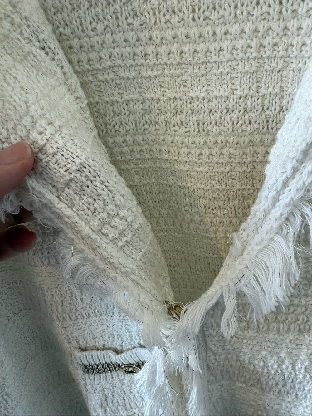 Lilly Pulitzer Cream Bouclé Fringe Trim Jacket - Picture 6 of 12